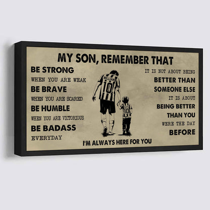 Personalized DRB Poster Canvas - My Son Remember That Be Strong When You Are Weak Be Badass Everyday