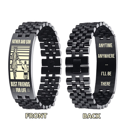 GK NVL Personalized Double Sided Bracelet Father And Son Best Friends For Life - Message on the back side