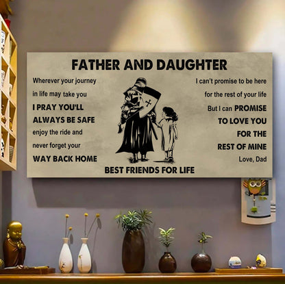 Biker Father And Daughter Best Friends For Life - Ver 2 Never Forget Your Way Back Home Poster Canvas Gift For Daughter From Father