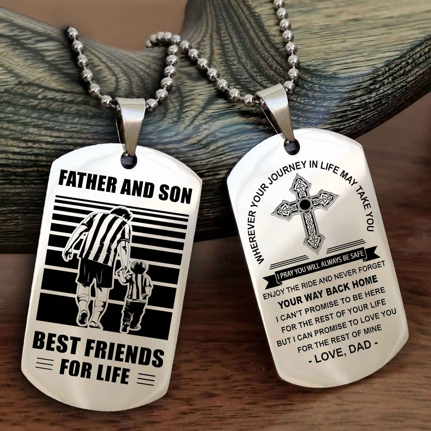 Knight Templar Cross Double Sided Dog Tag Father And Son Best Friend For Life - Gift For Son Never Forget Your Way Back Home