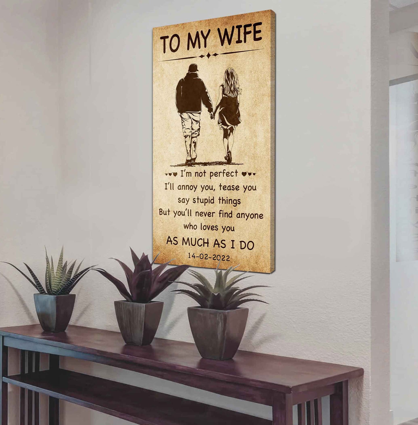Biker Poster Canvas To My Wife - I Am Not Perfect