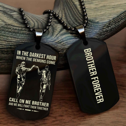 Viking customizable engraved black dog tag NAG double sided gift from brother, brother forevers