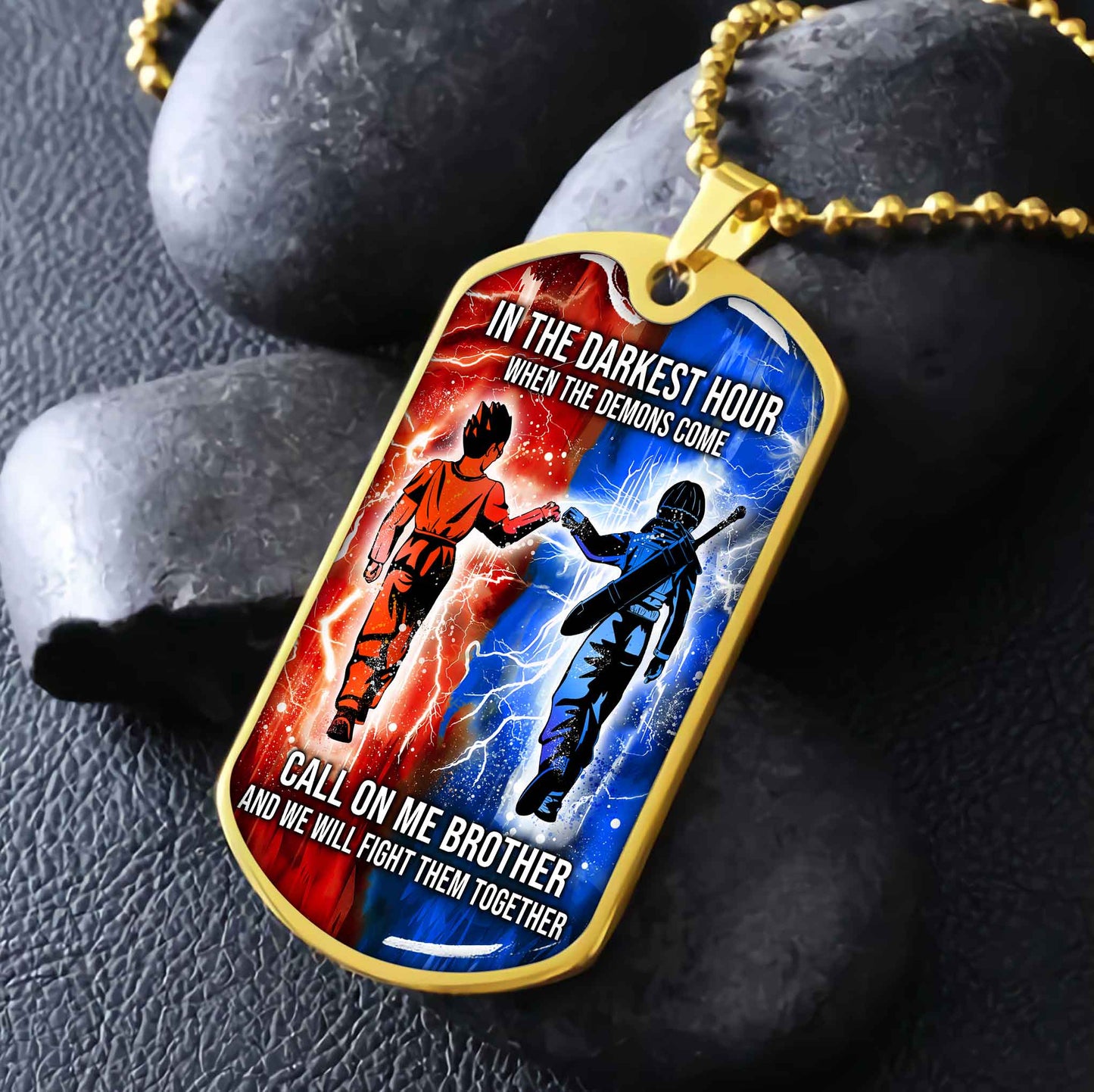 DRB Military Chain Silver Plated 18K Gold Plated Silver Plated Call On Me Brother And We Will Fight Them Together