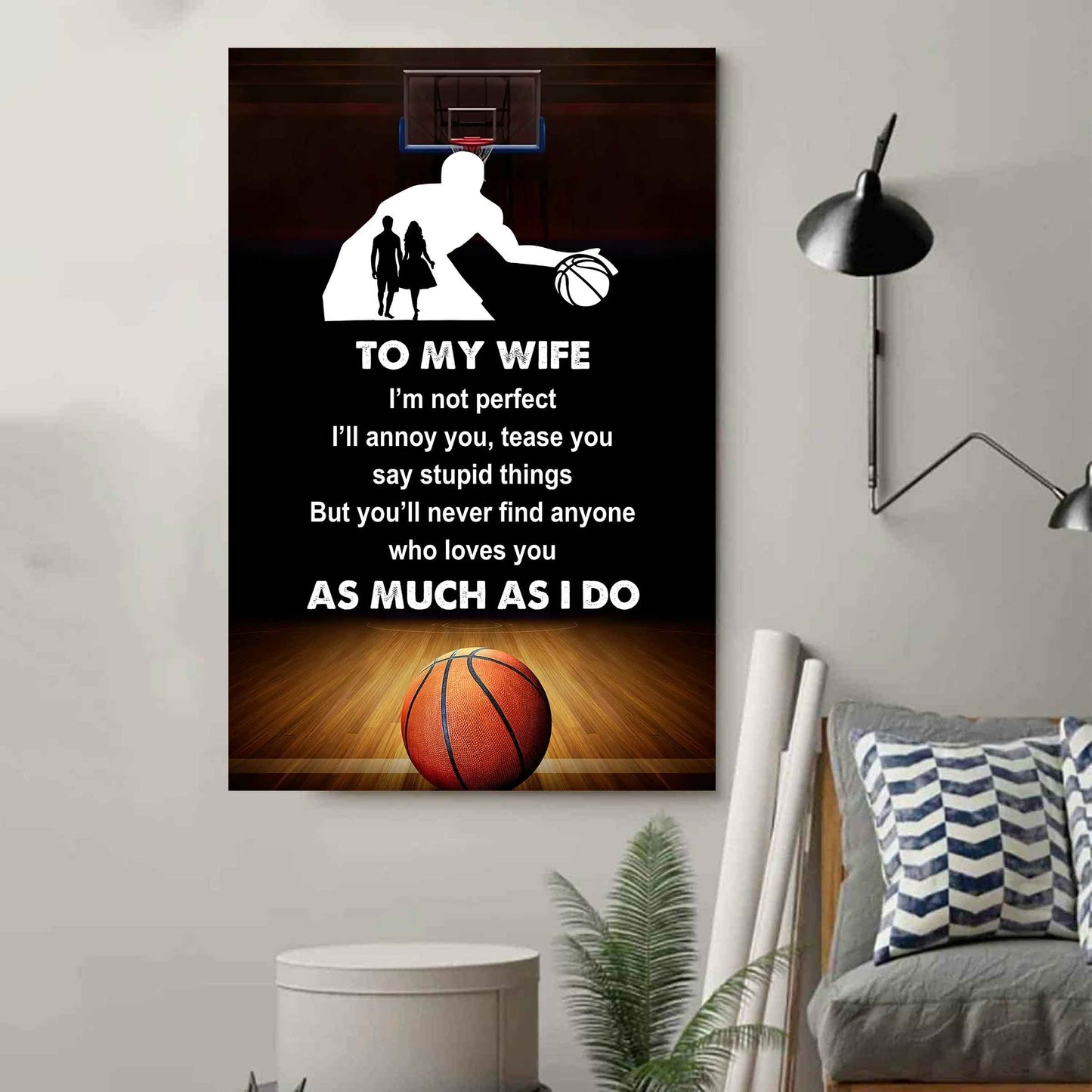 Sport Poster Canvas To My Wife I Am Not Perfect Gift For Your Wife