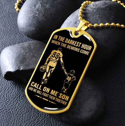 DRB Military Chain Silver Plated 18K Gold Plated Call On Me Son Gift For Your Son