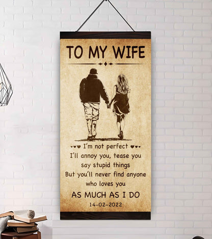 Biker Poster Canvas To My Wife - I Am Not Perfect