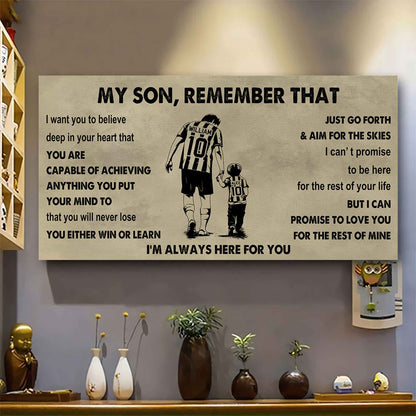 Personalized Sport Poster Canvas -  My Son Remember That You Will Never Lose You Either Win Or Learn