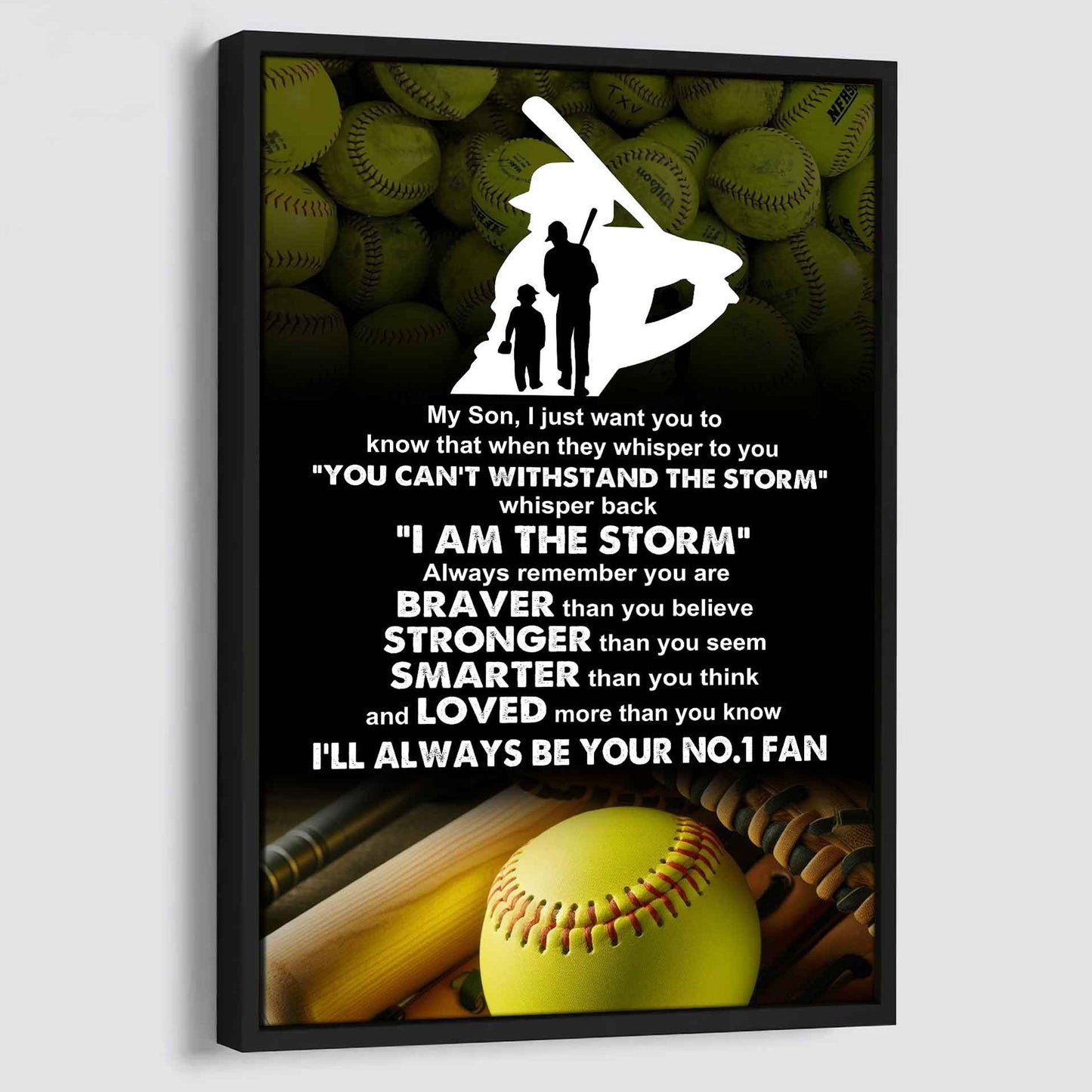Sport Poster Canvas Dad To Son - Whisper Back I Am The Storm I Will Always Your No 1 Fan