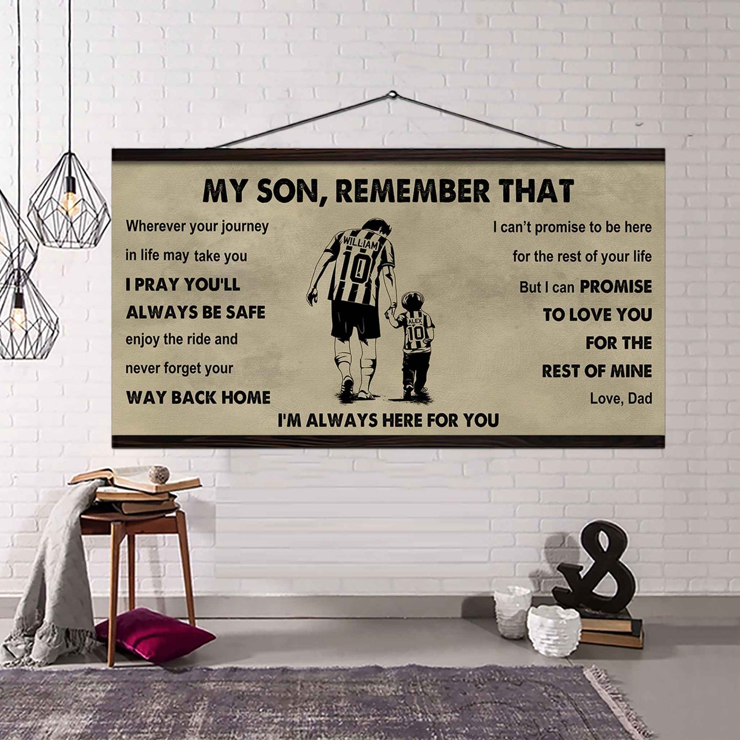 Personalized Sport Poster Canvas -  My Son Remember That Never Forget Your Way Back Home
