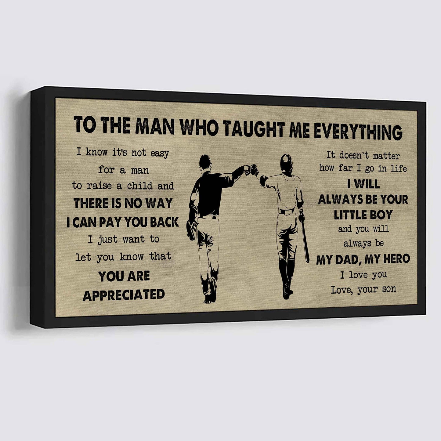 Family Poster Horizontal Canvas To My Dad I Know It's Not Easy To Raise A Child I Will Always Be Your Little Boy Gift From Son To Dad