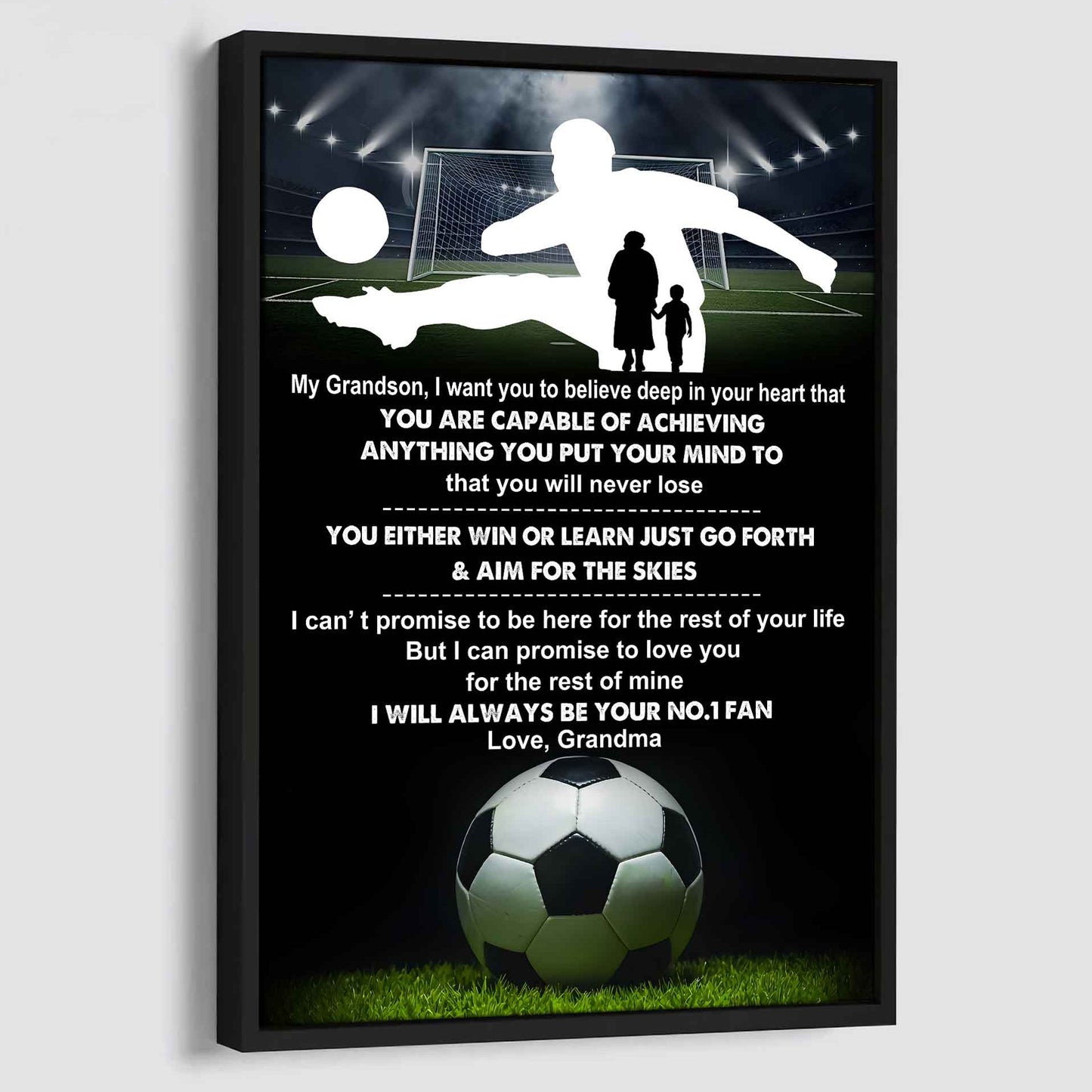 Tennis Poster Canvas Grandma To Grandson - That You Will Never Lose You Either Win Or Learn I Will Always Your No 1 Fan