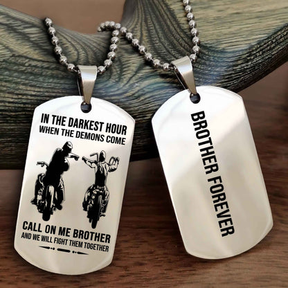 Viking customizable engraved black dog tag double sided gift from brother, brother forevers