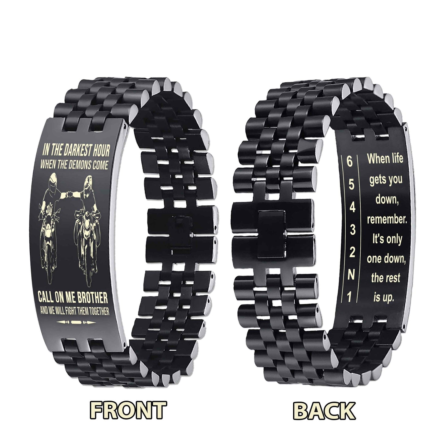 Sport Bike double side bracelet dad to son, When life gets you down, remember. It’s only one down, the rest is up.