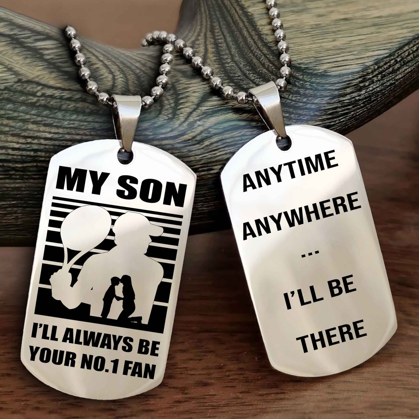 Sport Personalized Double Sided Dog Tag I Will Always Be Your No 1 Fan - Anytime Anywhere I Will Be There