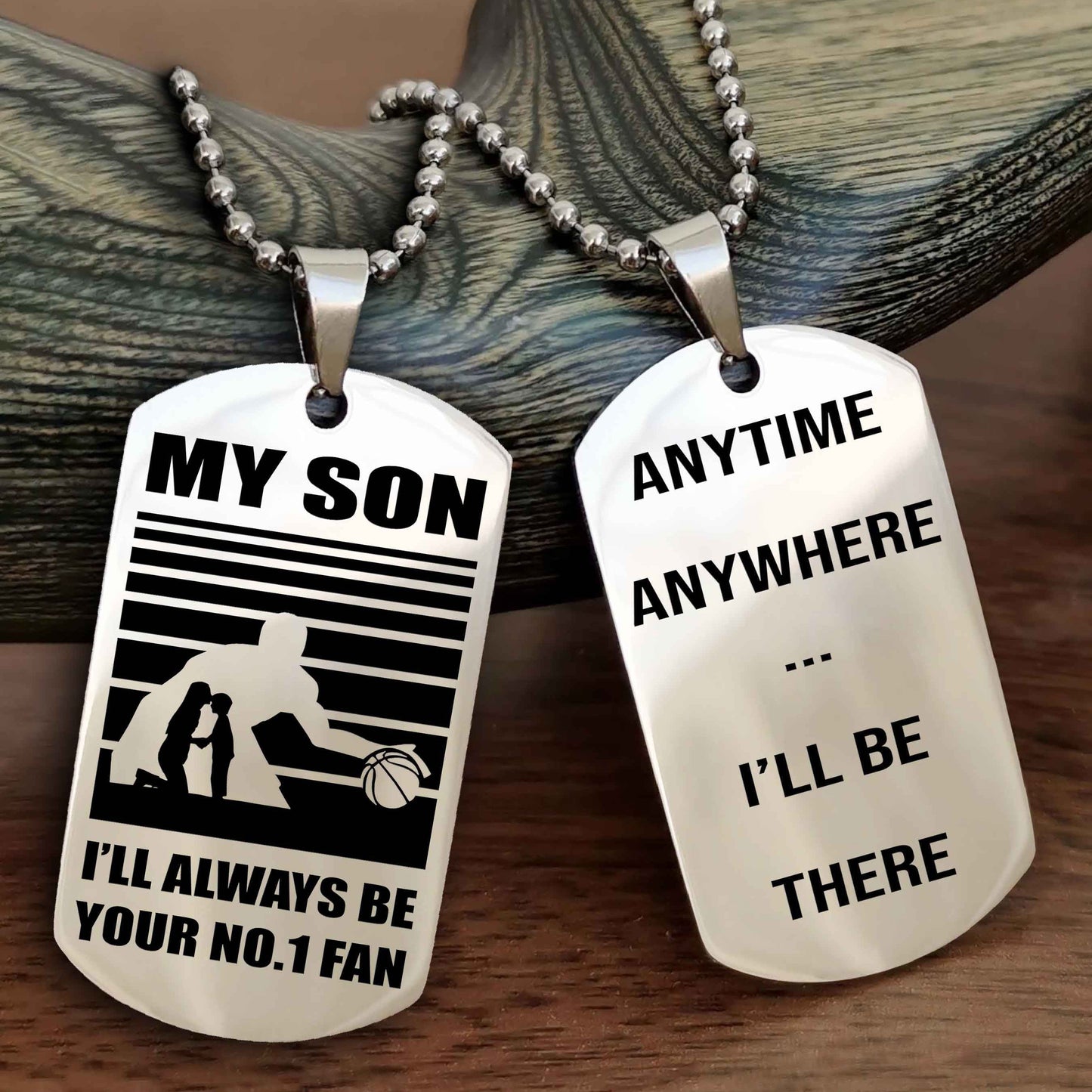 Sport Personalized Double Sided Dog Tag I Will Always Be Your No 1 Fan - Anytime Anywhere I Will Be There