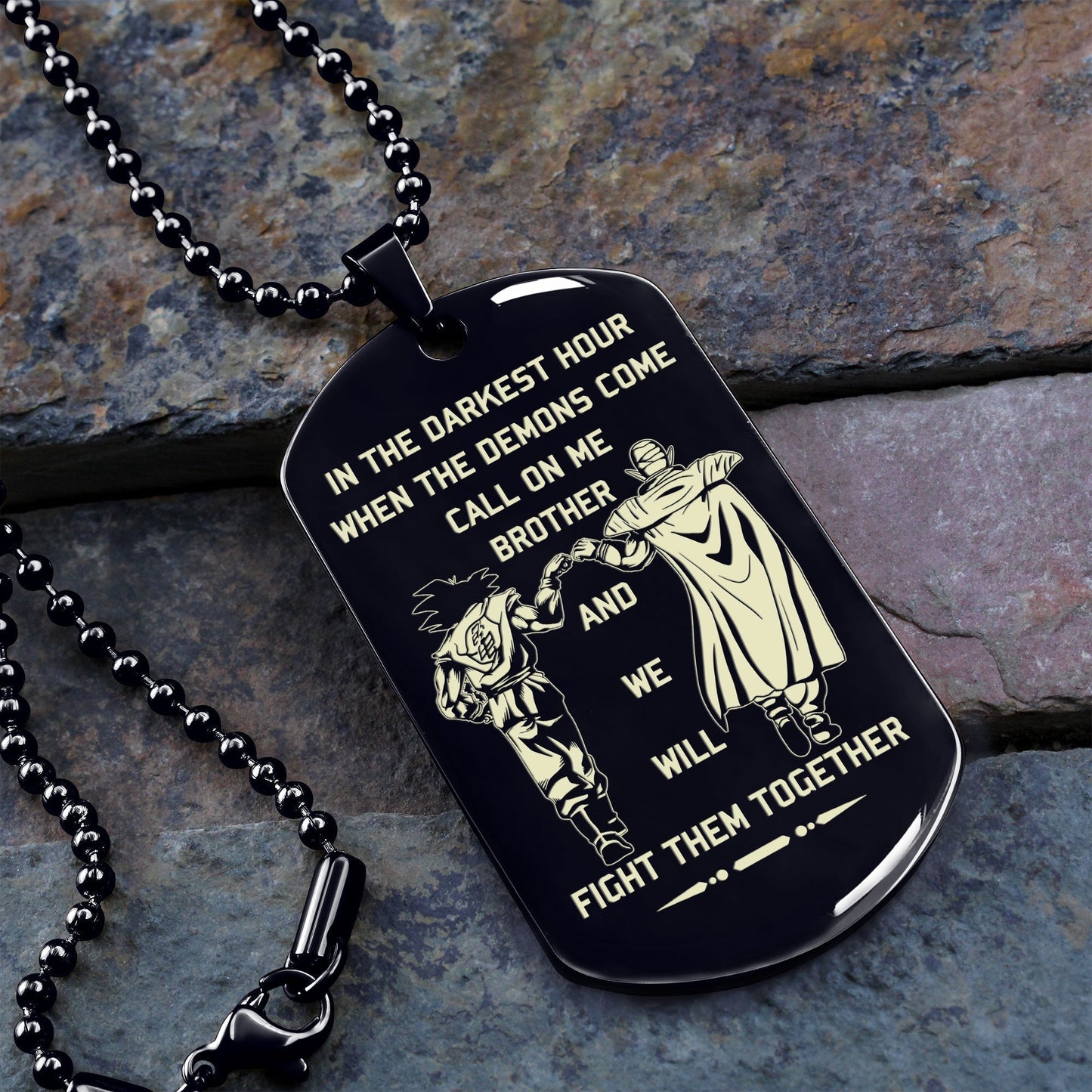 DRB new Customizable engraved brother dog tag gift from brother, In the darkest hour, When the demons come call on me brother and we will fight them together