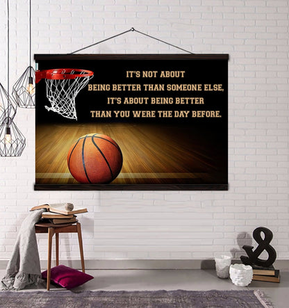Volleyball 2 customizable poster canvas - It is not about better than someone else, It is about being better than you were the day before