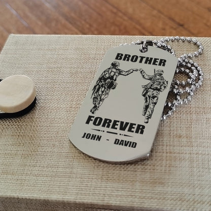 Soldier Call on me brother engraved dog tag white double sided. gift for brothers, veteran day gifts