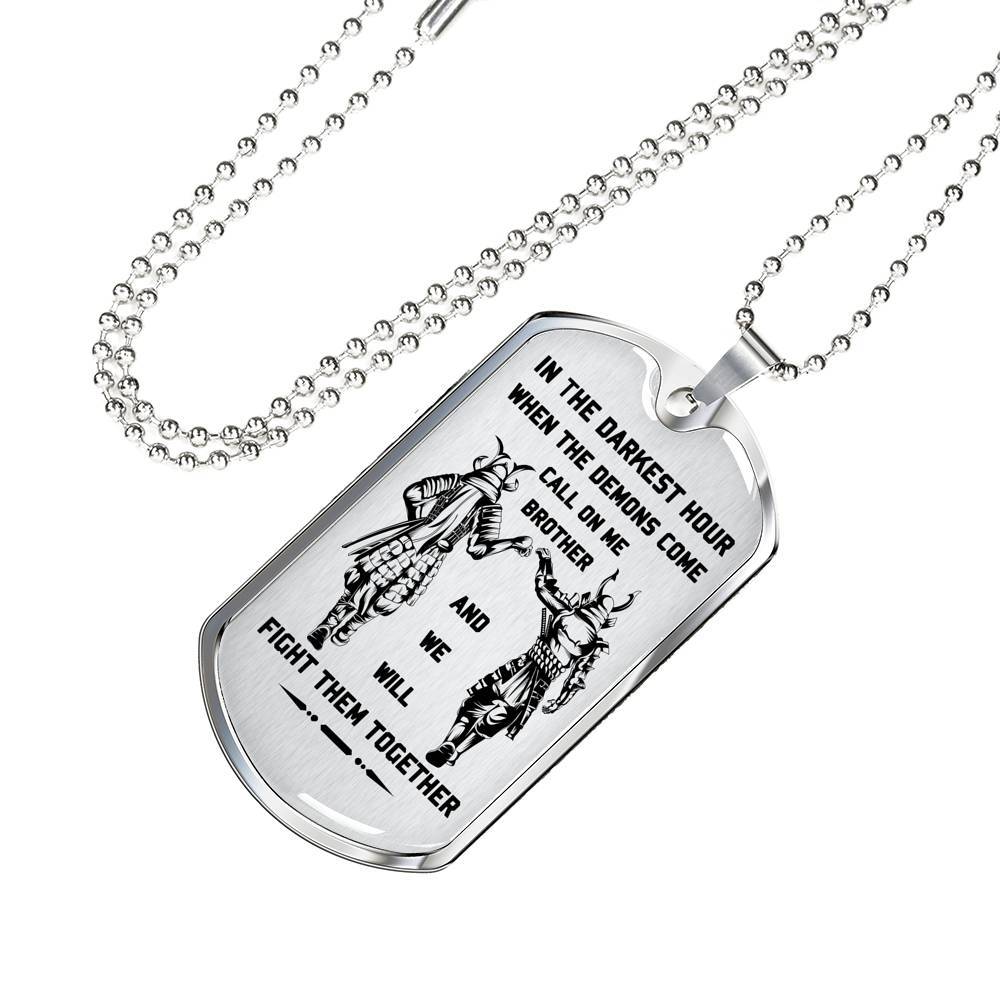 Samurai silver dog tag call on me brother ver 2