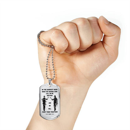 Police silver dog tag call on me brother