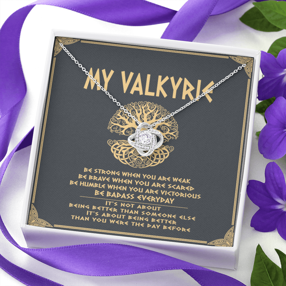 Viking love knot necklace dad to daughter be strong be brave be humble