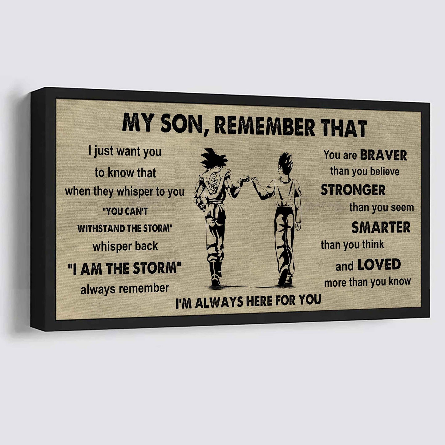 Personalized DRB Poster Canvas - My Son Remember That Whisper Back I Am The Storm