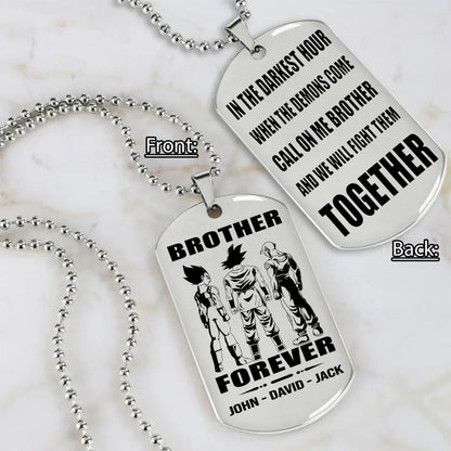 All Team engraved double sided dog tag call on me brother gift for brother dog tag for brother