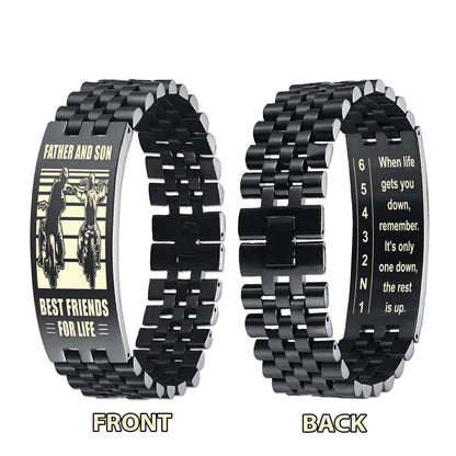 Sport Bike double side bracelet dad to son, When life gets you down, remember. It’s only one down, the rest is up.