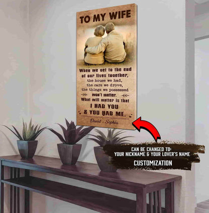 I Had You And You Had Me Wife And Husband - Vertical Poster Canvas, Gift For Your Darling (Copy)